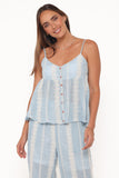 Mila Embroidered Pant Set Light Blue