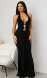 Zalyra Halter Cutout Maxi Dress Black
