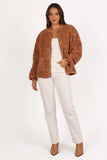 Lasky Flower Pattern Button Down Jacket Camel