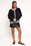 Orabelle Contrast Hem Cardigan Black