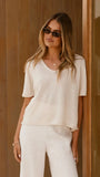Spring Scoop Neck Tee Natural