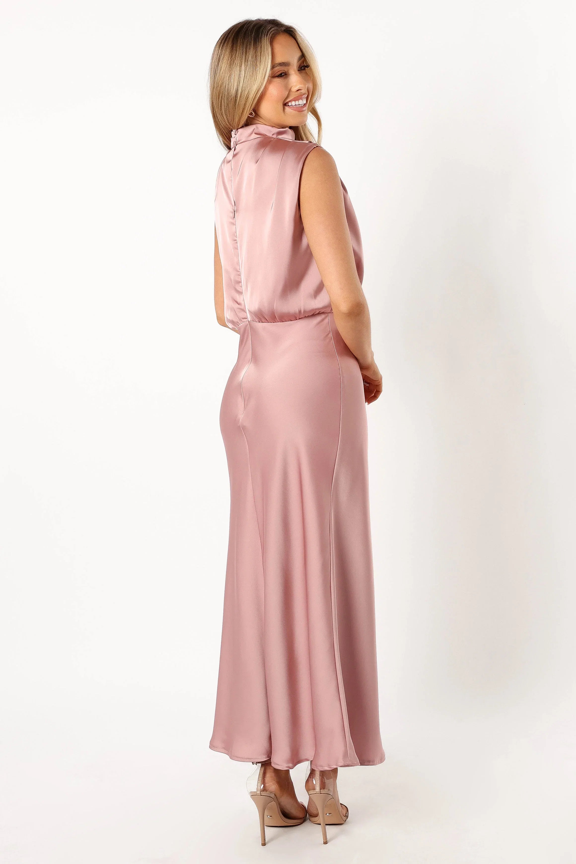Anabelle Halter Neck Midi Dress Blush