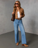 Butternut Suede Button Up Top