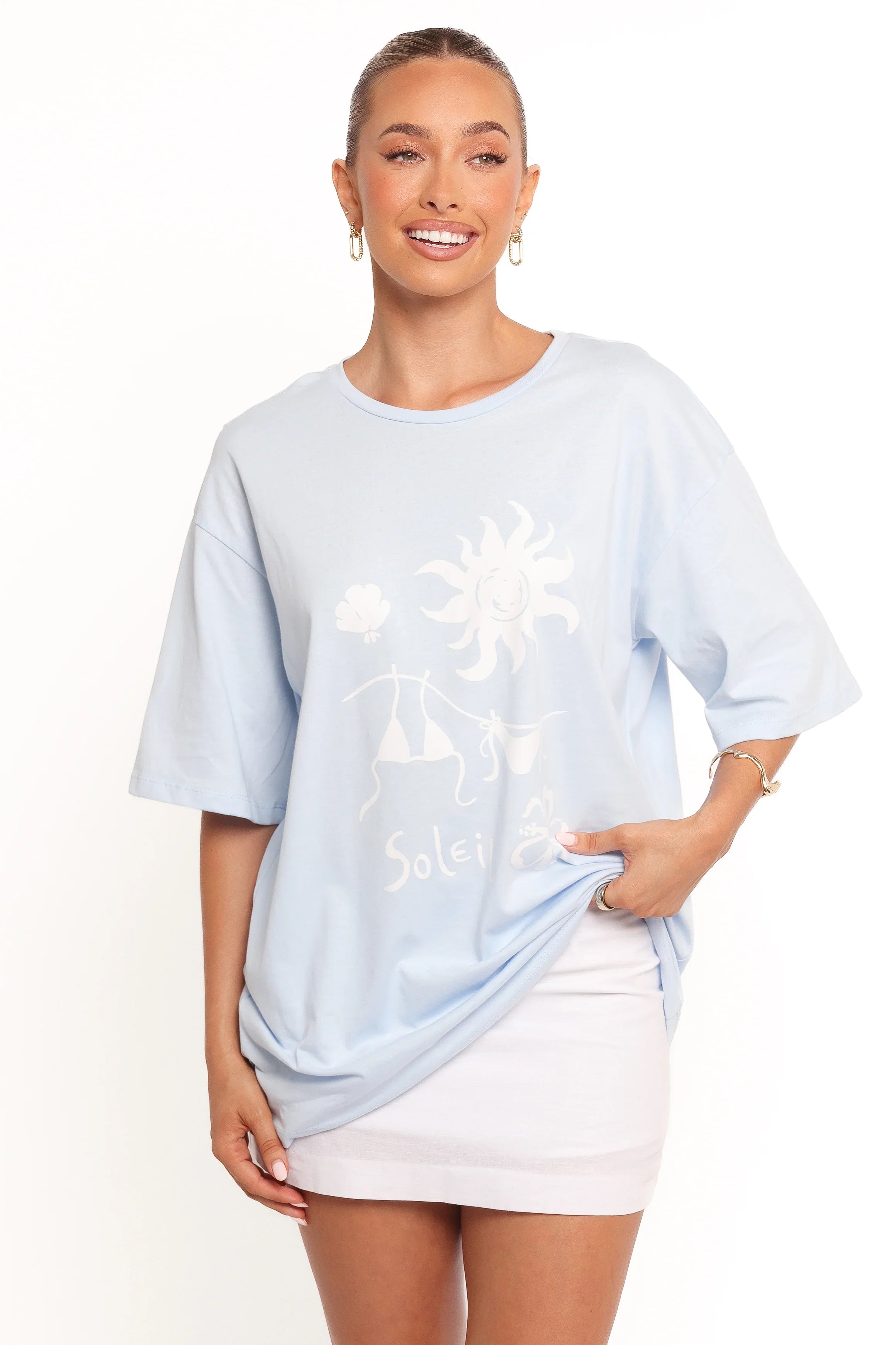 Mia Graphic Tee Blue Soleil