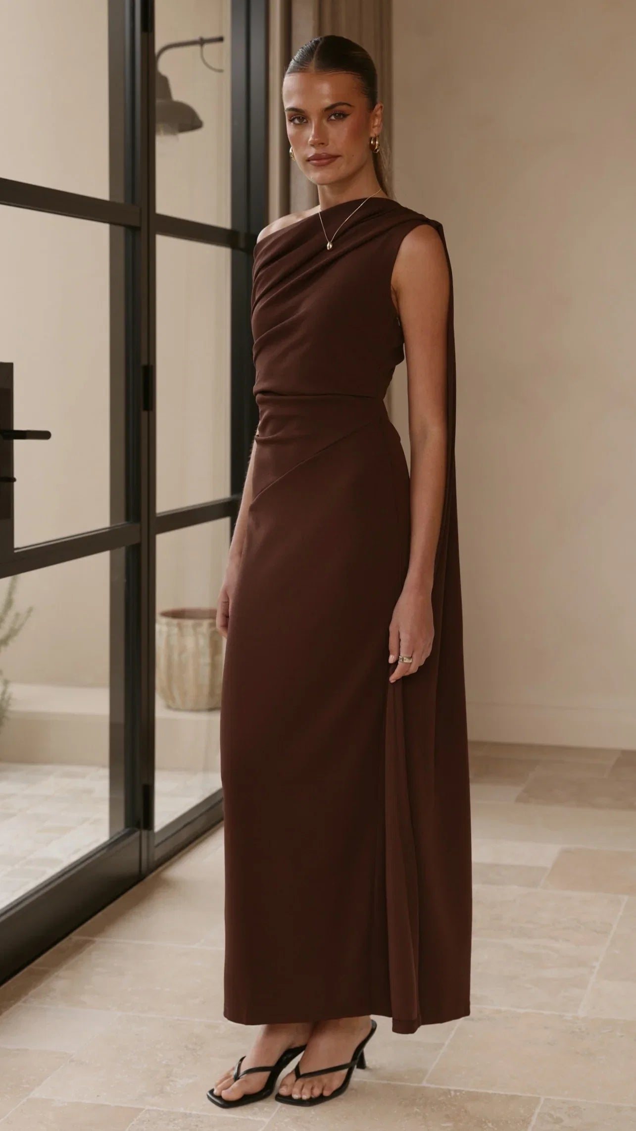 Delilah Maxi Dress Chocolate