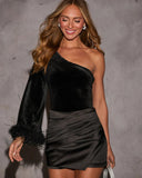 Winston Velvet One Shoulder Bodysuit
