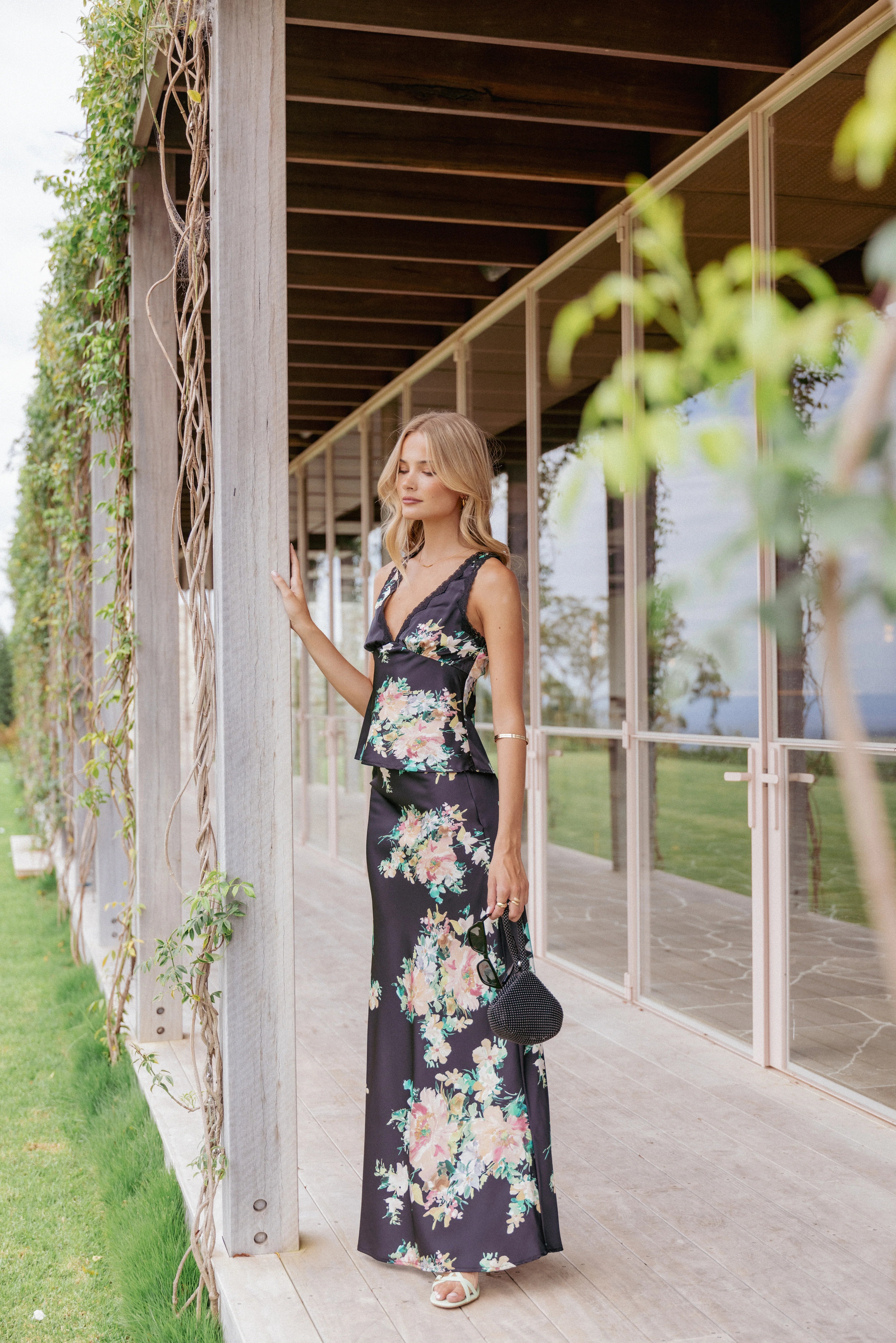 Velman Skirt Black Floral