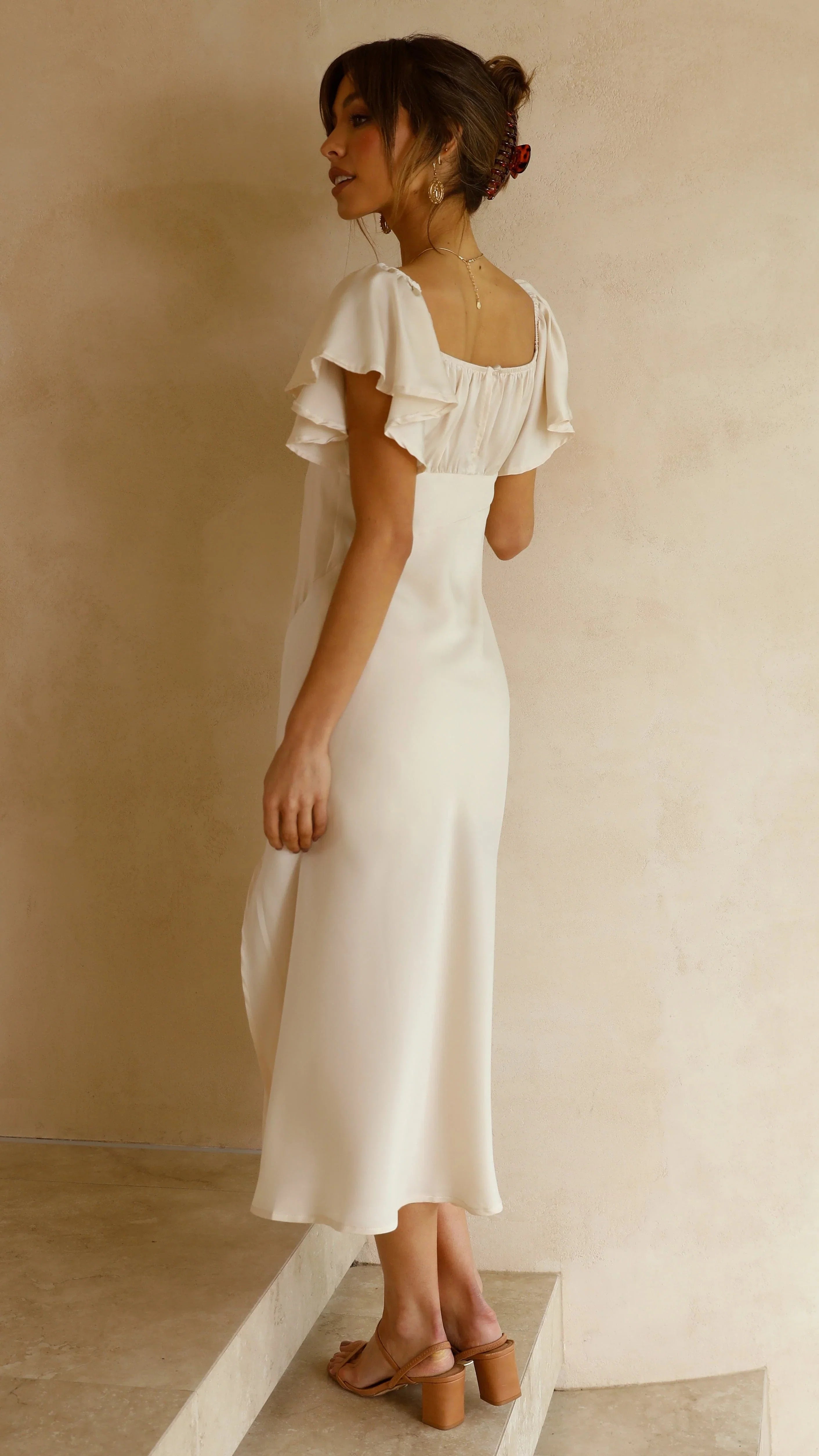 Louisa Midi Dress Ivory