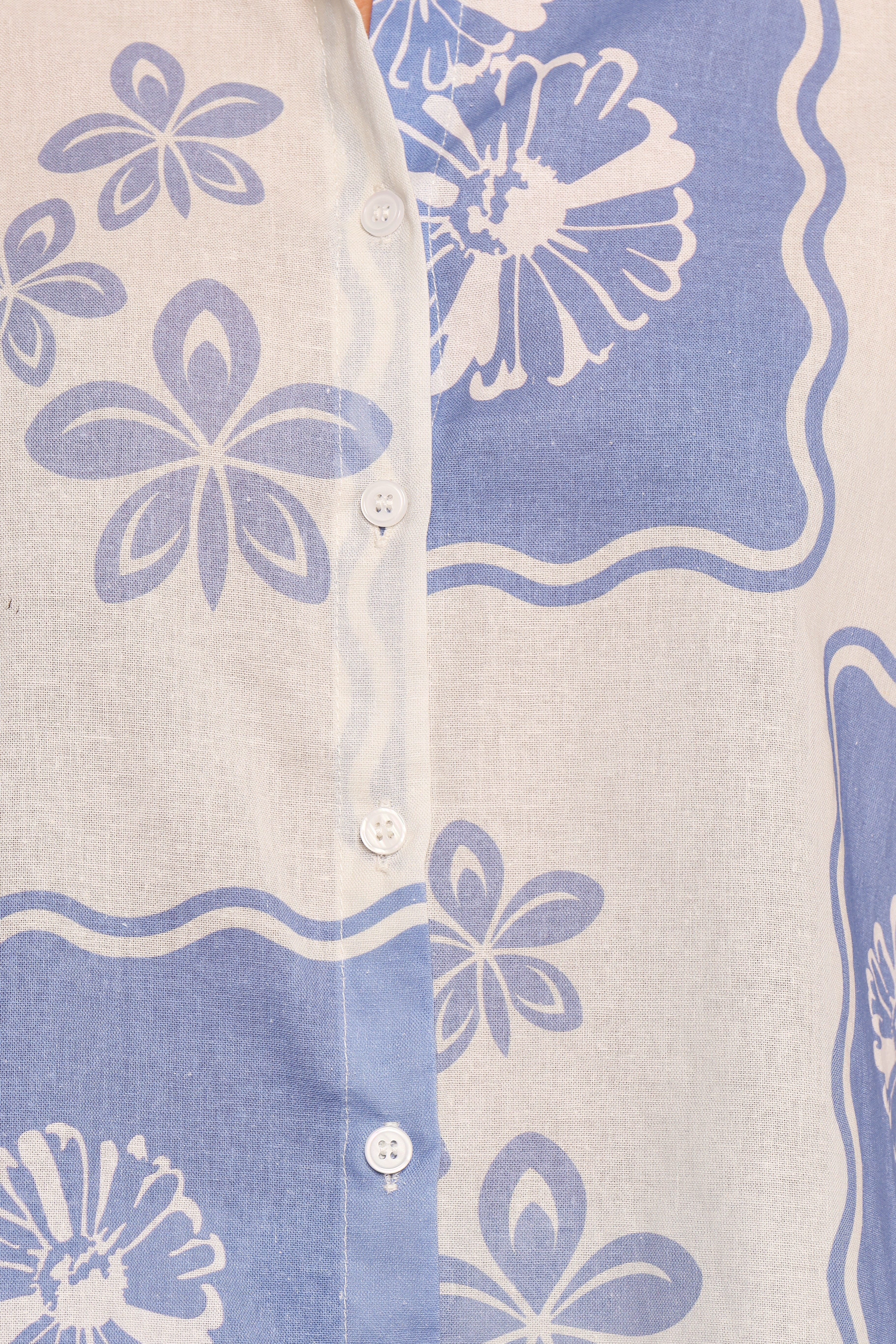 Shellie Short Sleeve Shirt Blue Dahlia