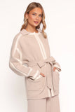 Maloney Tie Front Coatigan Beige