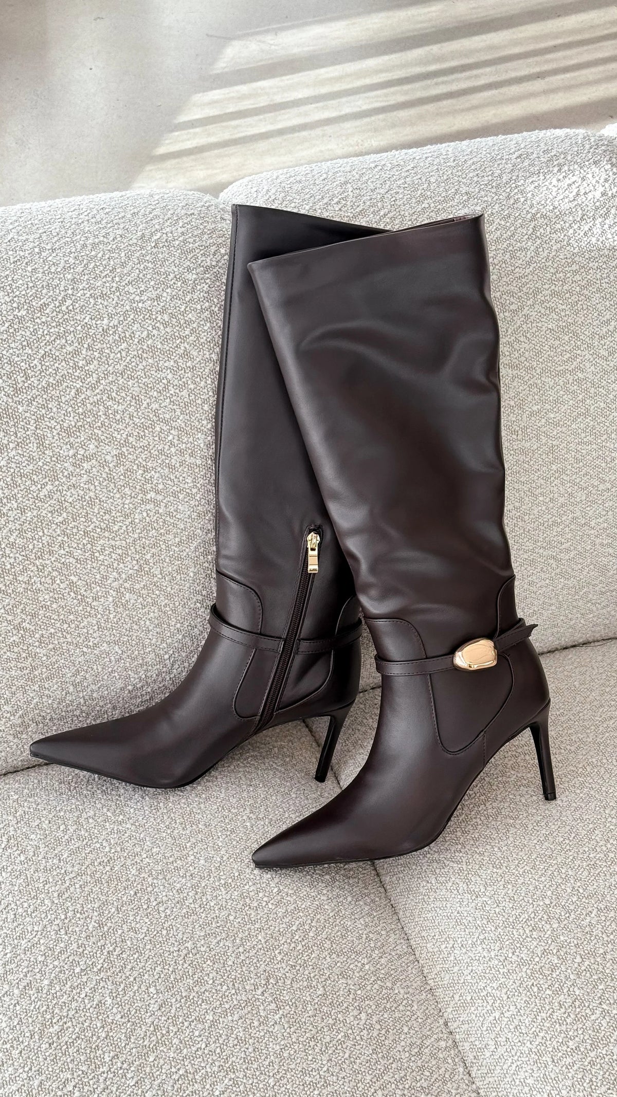 Druella Heeled Boot Dark Cacao