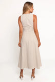 Aisling Midi Dress Beige Gold
