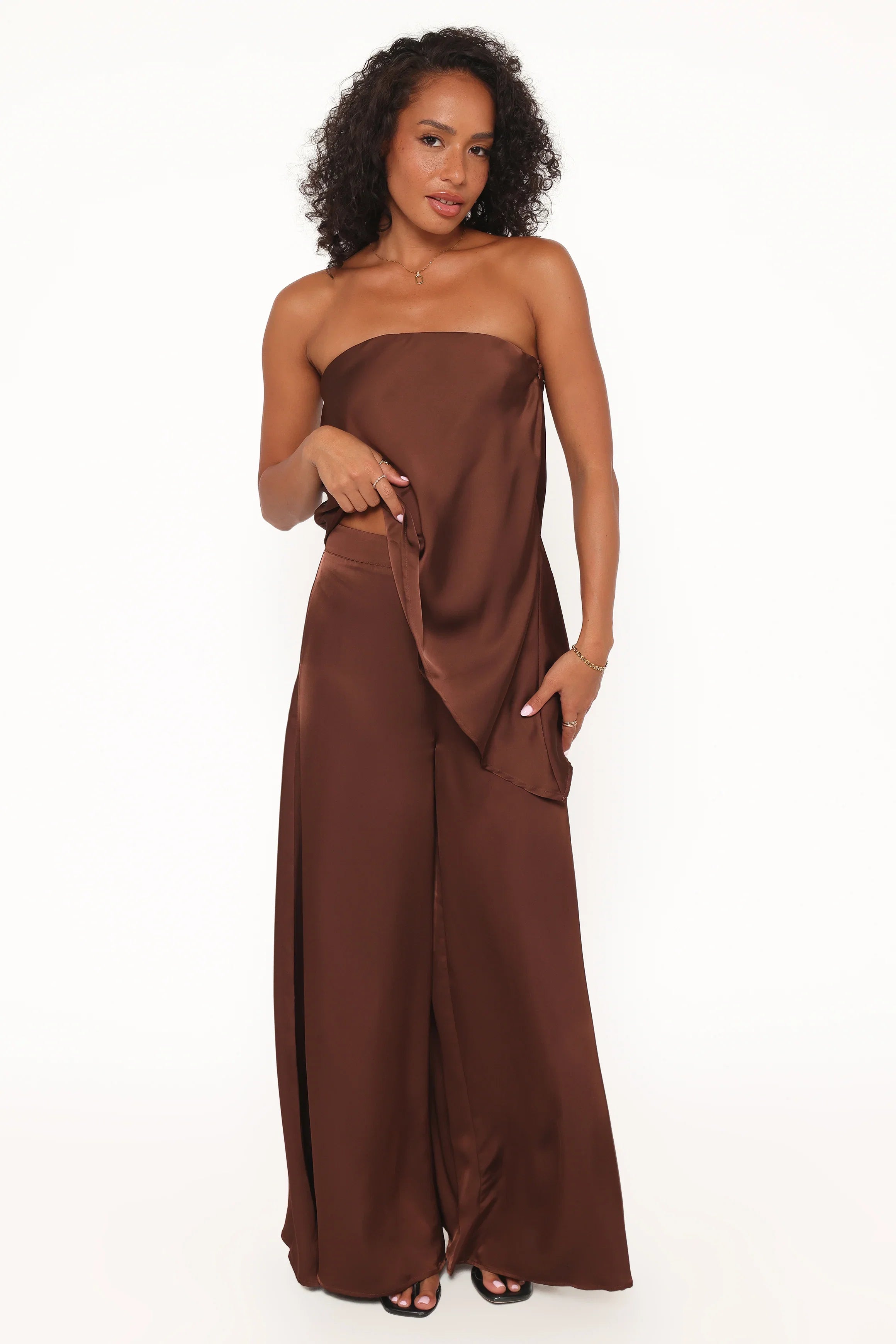 Charmer Wide Leg Pant Dark Brown