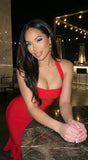 Rinnia Mermaid Bandage Dress Red