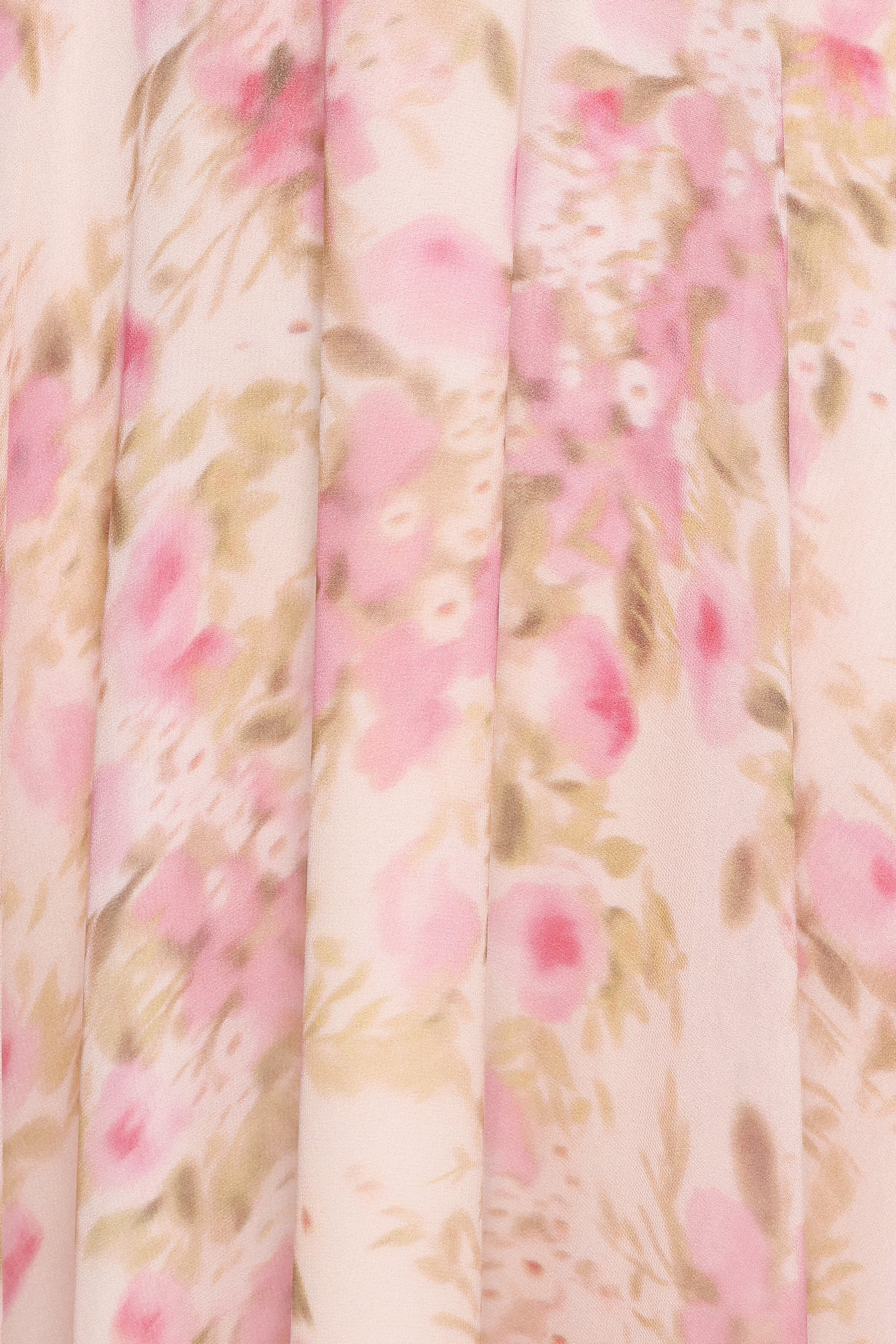 Mena Pleated Maxi Skirt Blurred Pink Floral