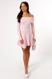 Francisco Long Sleeve Mini Dress Pink