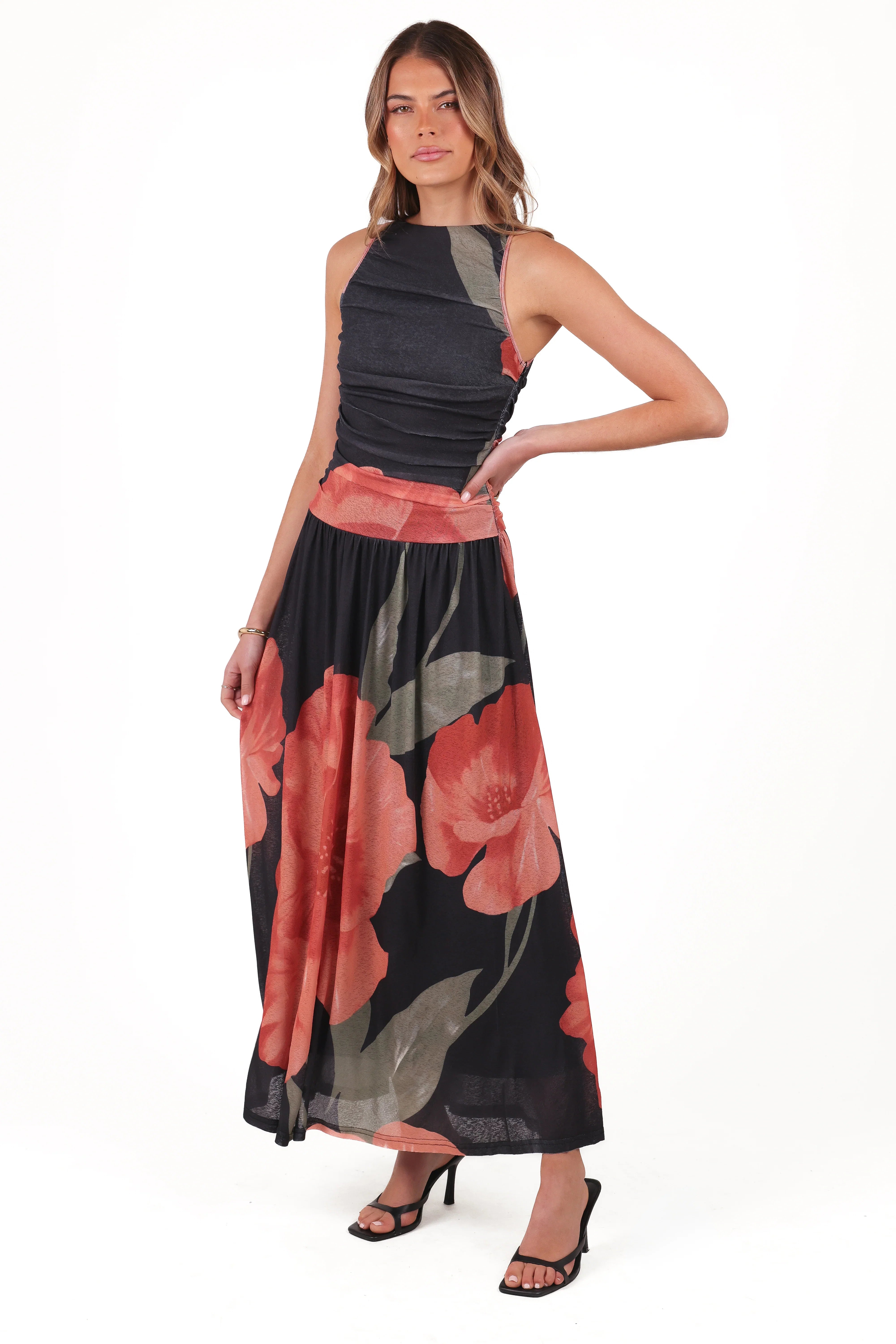 Carlin Midi Dress Black Floral