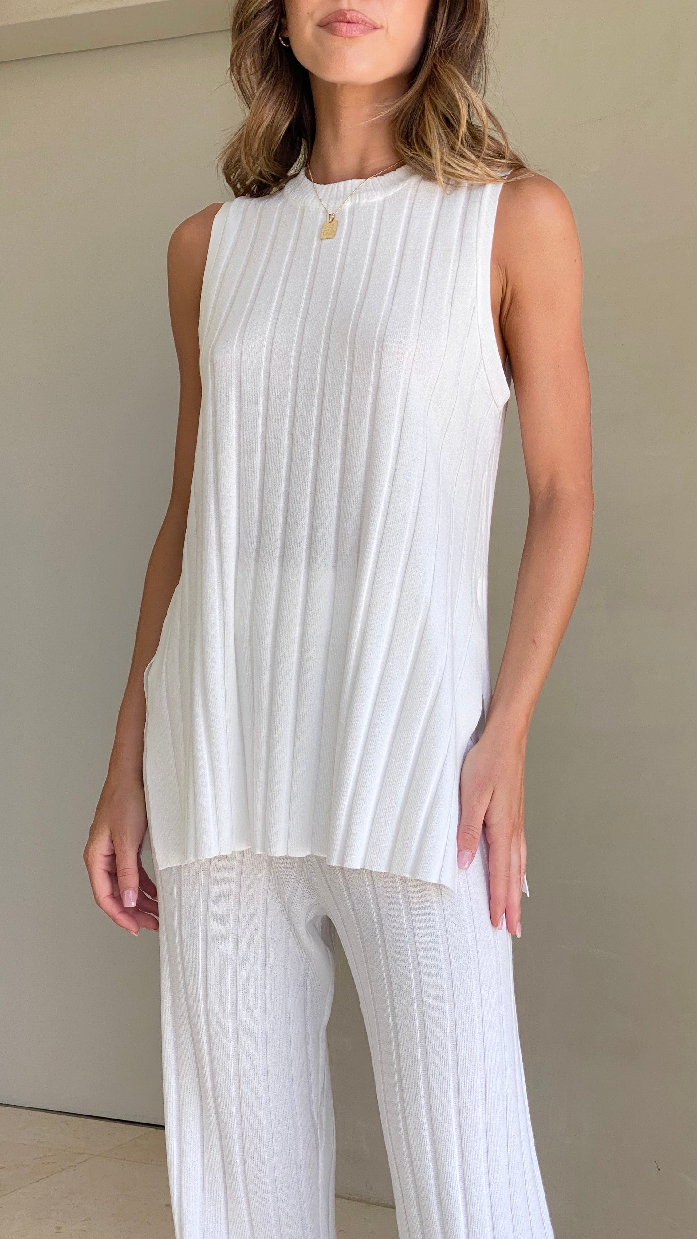 Megan Knit Top White