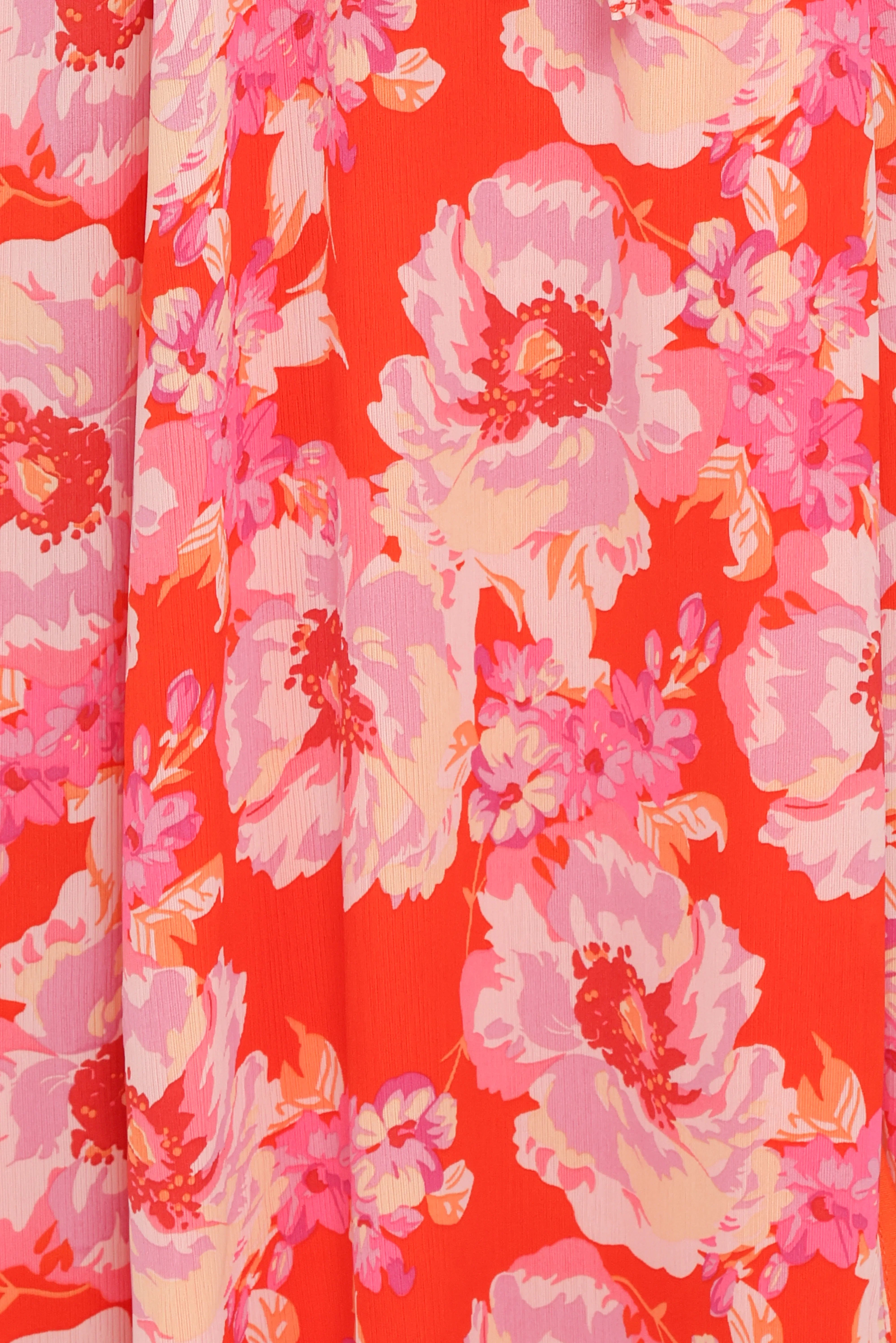 Elodie Midi Dress Red Floral