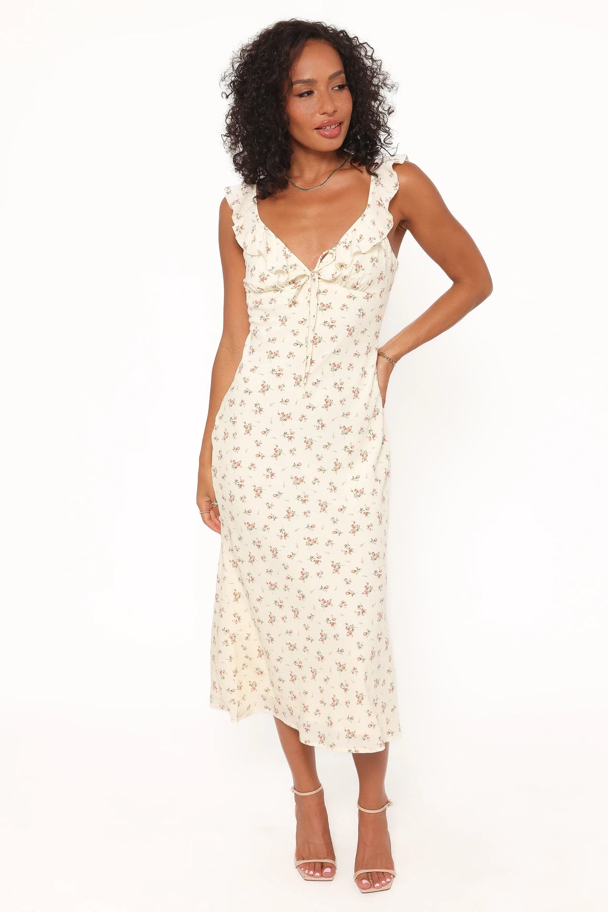 Sansa Midi Dress Yellow Floral