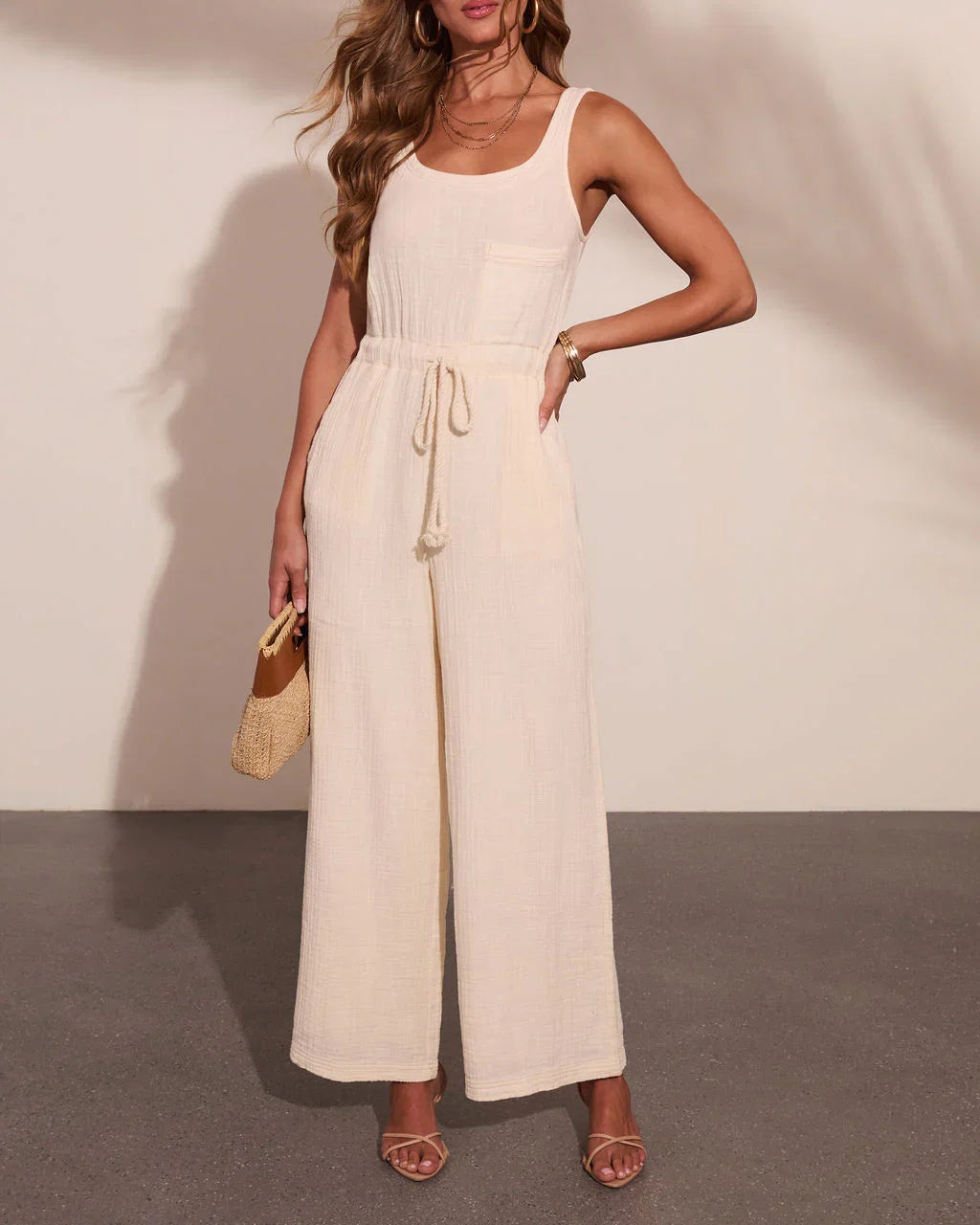 Daily Muse Drawstring Waist Jumpsuit