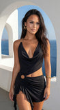 Kaivana Ring Detail Cutout Mini Dress Black