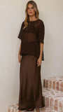 Davette Mesh T Shirt Chocolate