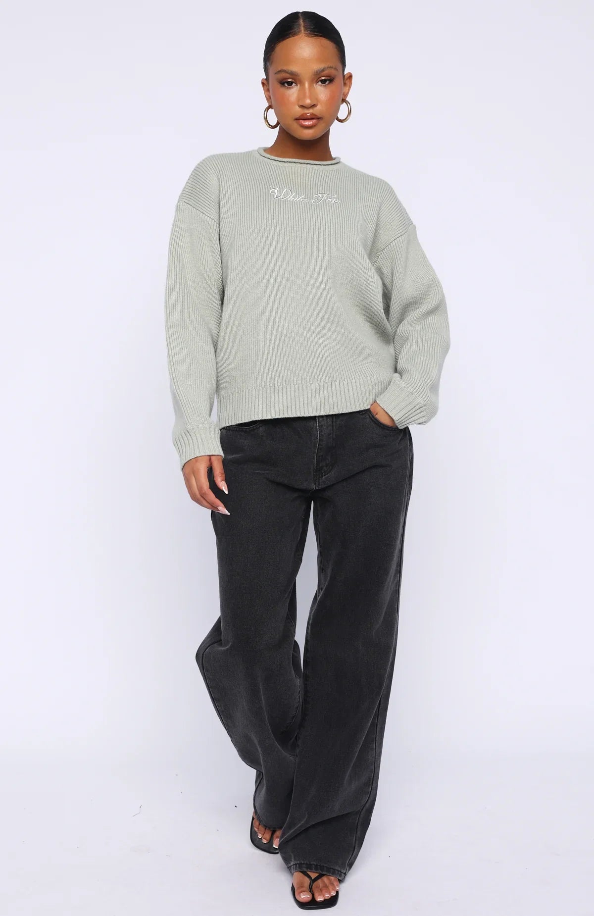 Snow Dreams Knit Sweater Sage
