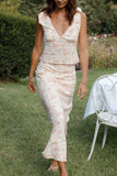 Giarda Maxi Skirt Peach Ditsy Floral