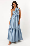 Betina Bow Front Maxi Dress Blue