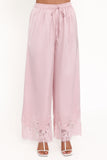 Viola Drawstring Wide Leg Pant Pale Pink