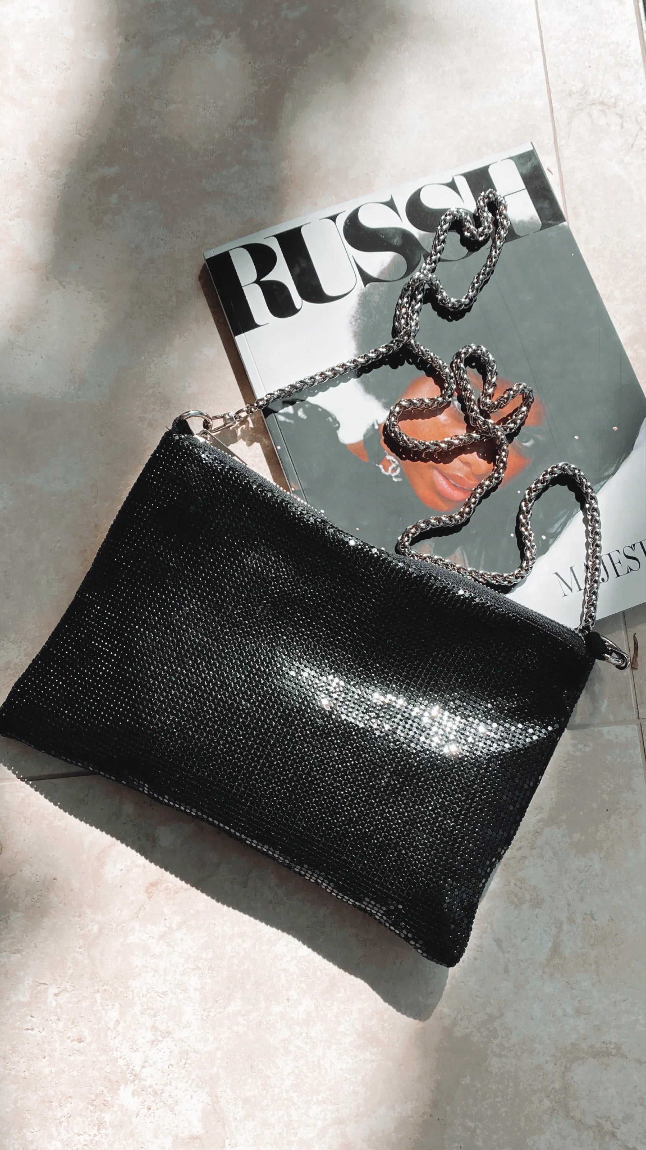 Chain Mesh Bag Black