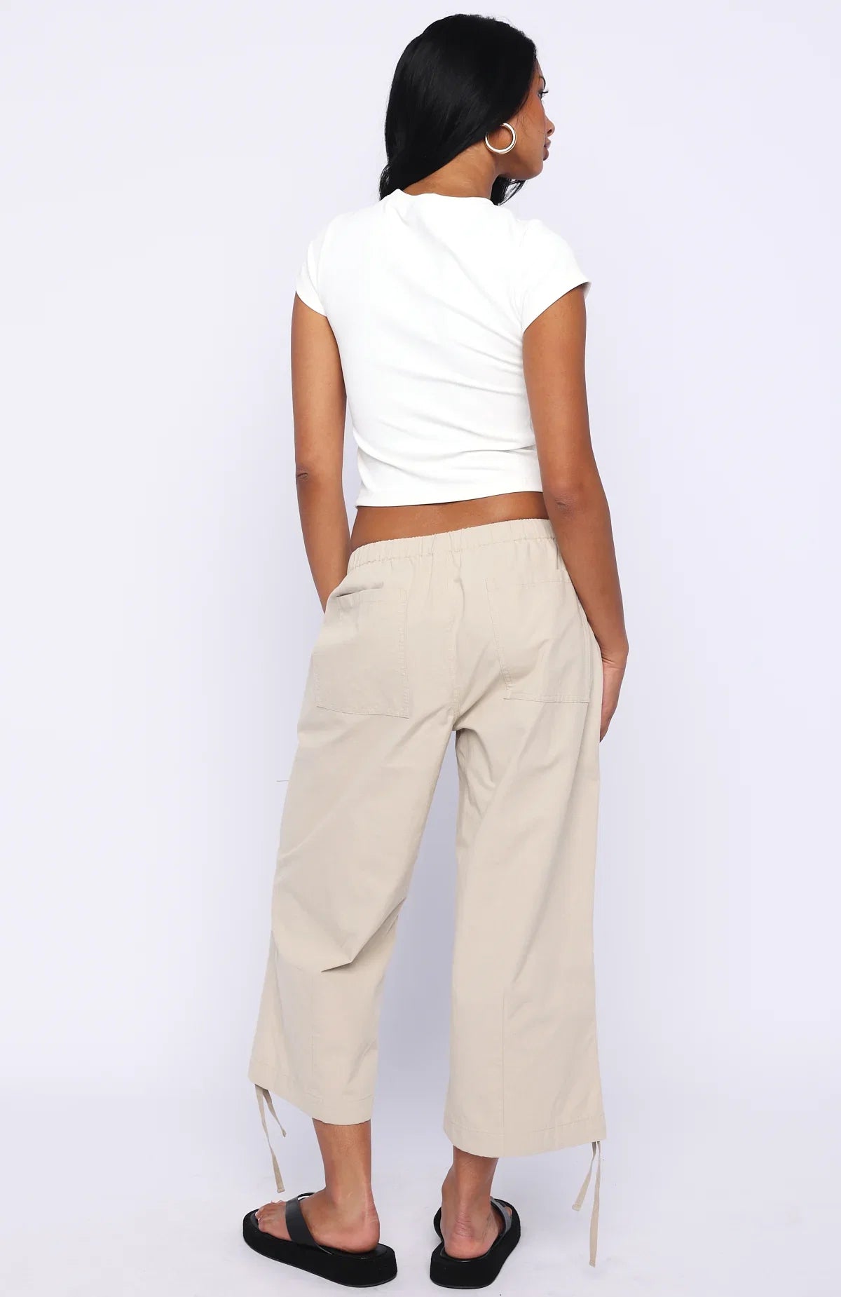 Date Me Capri Cargo Pants Stone