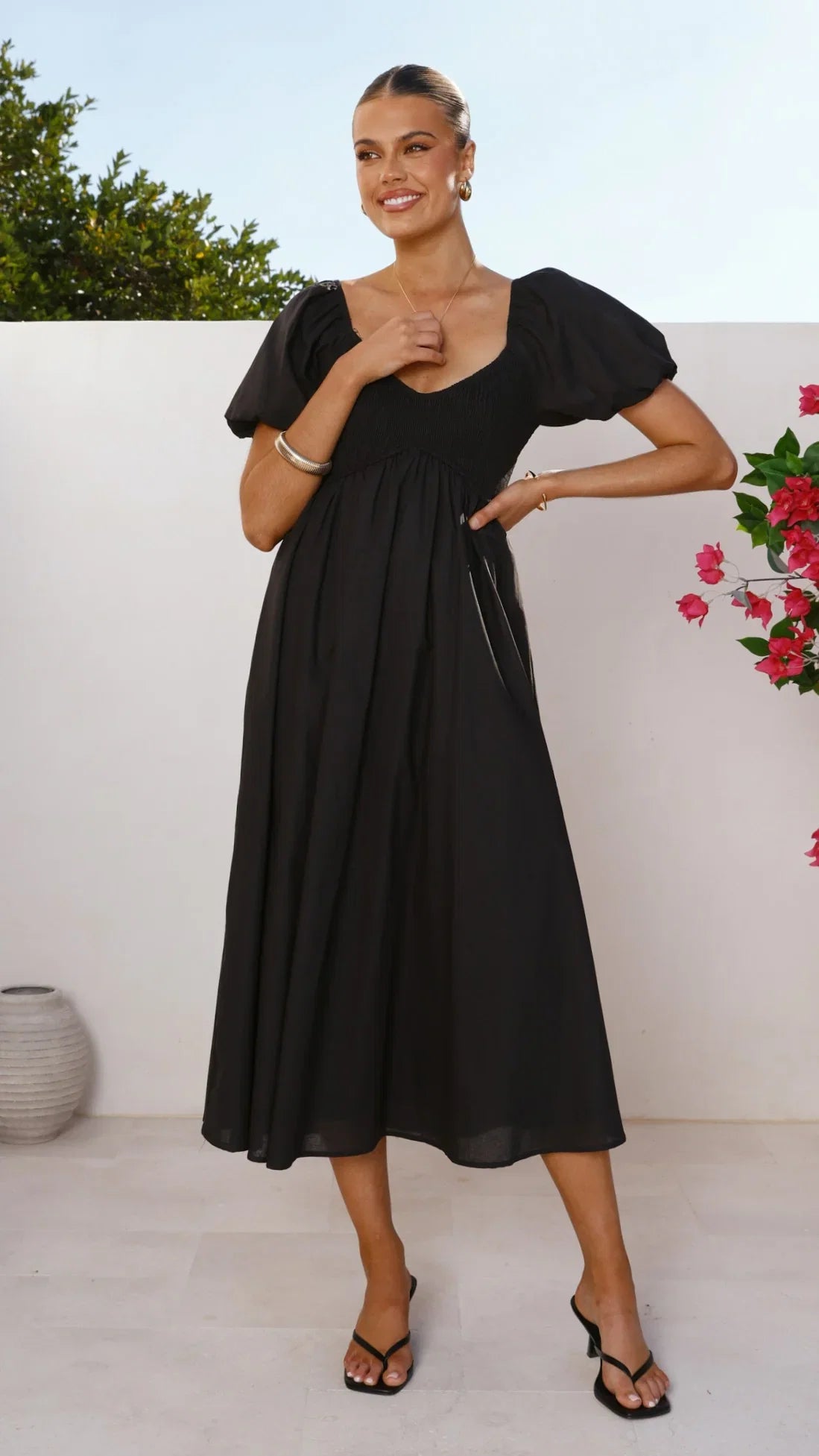 Sahirah Midi Dress Black