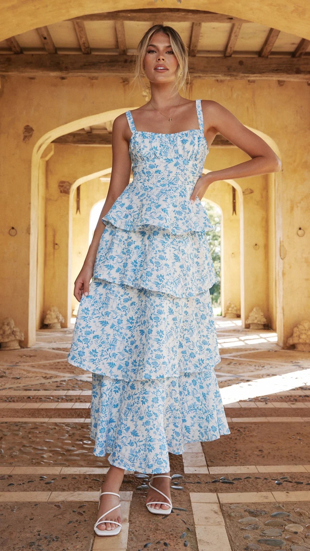 Page Maxi Dress Blue Floral