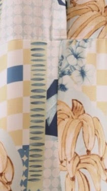 Farrah Playsuit Blue Yellow Print