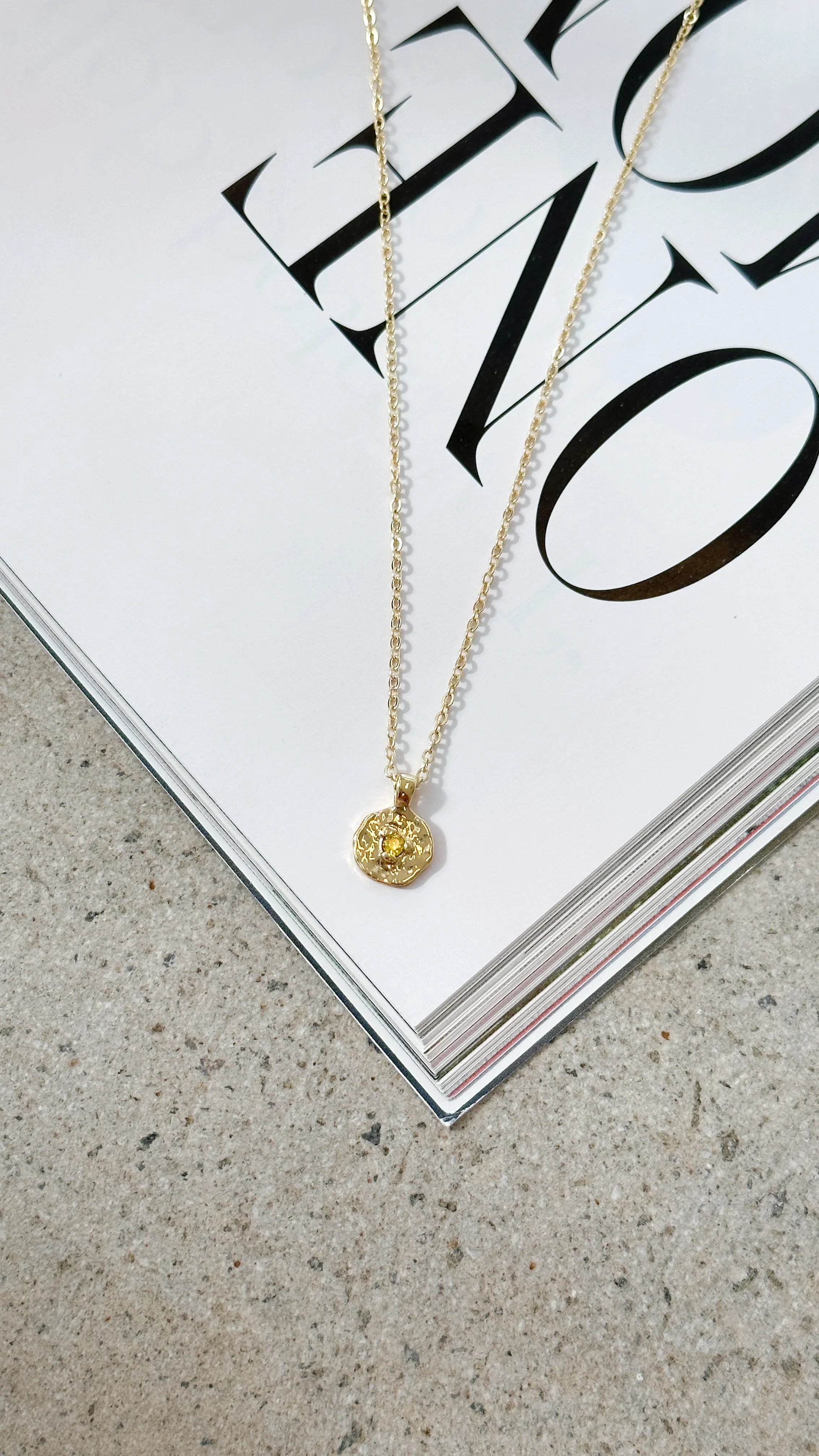 November Birthstone Necklace Citrine