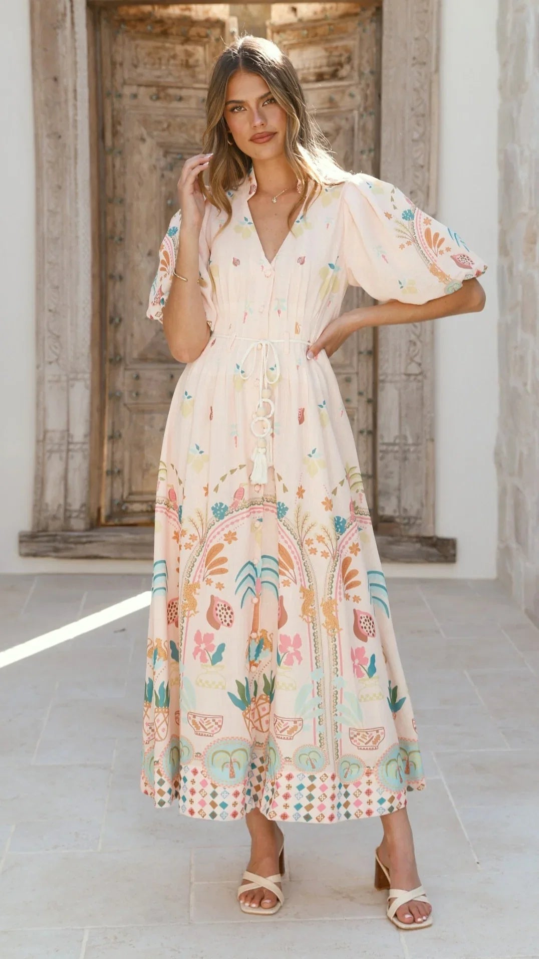 Tamsin Midi Dress Acacia Palm