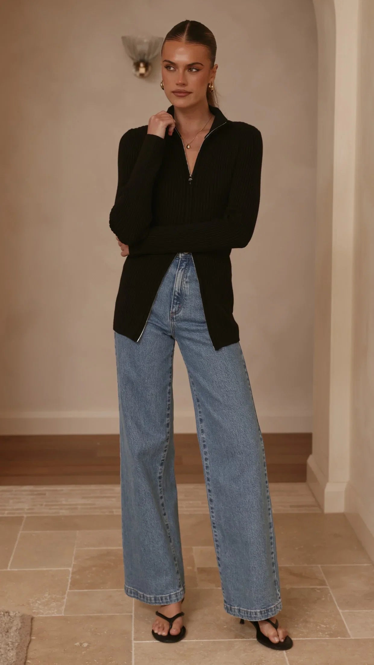 Cleo Long Sleeve Top Black