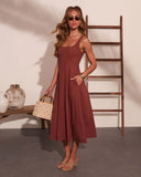 Honeyed Horizon Fit and Flare Midi Dress