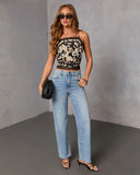 Bare Rose Floral Lace Waist Tie Top