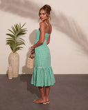 Summer Loving Gingham Print Midi Dress