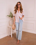 Daylight Essence Striped Button Down Top