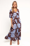 Annabella Maxi Dress Blue Poppies