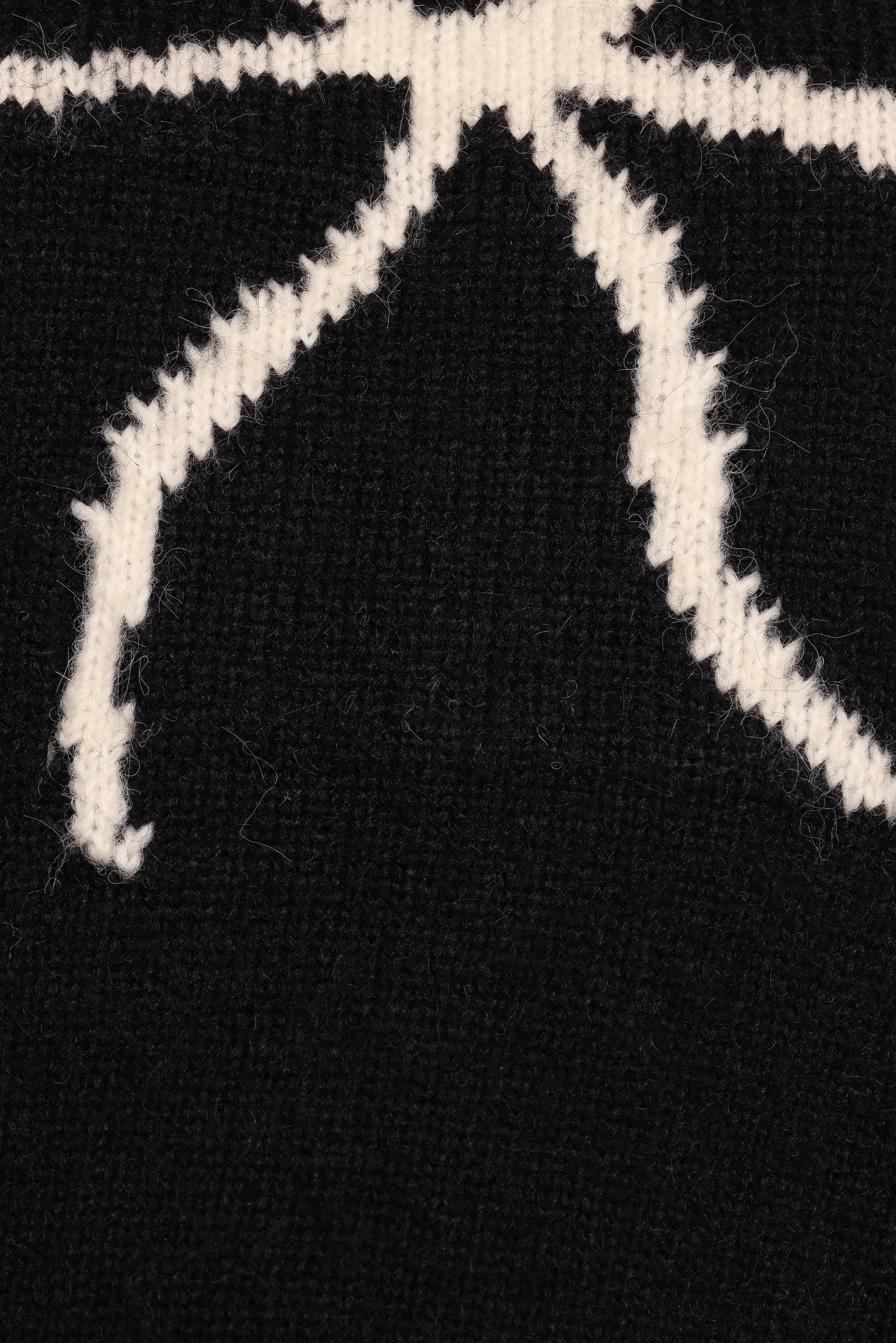 Cecelia Bow Print Mock Neck Knit Sweater Black