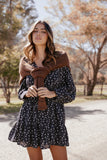Frankie Long Sleeve Mini Dress Black Floral