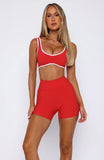 Keep Up High Waisted Shorts 4 Red