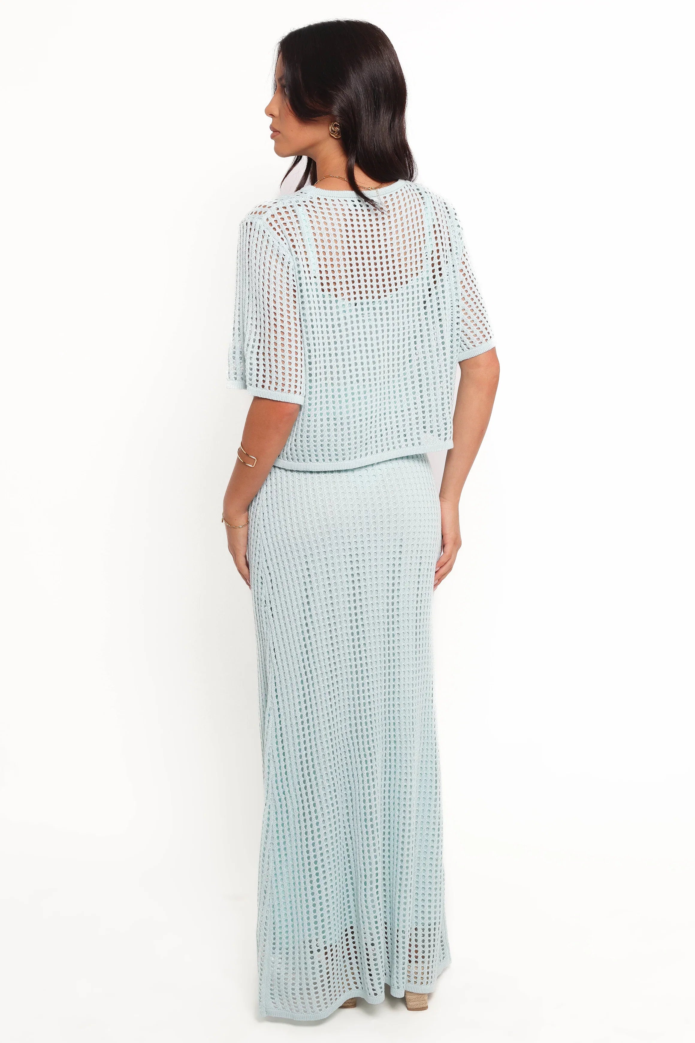 Kinnie Knit Skirt Set Light Blue