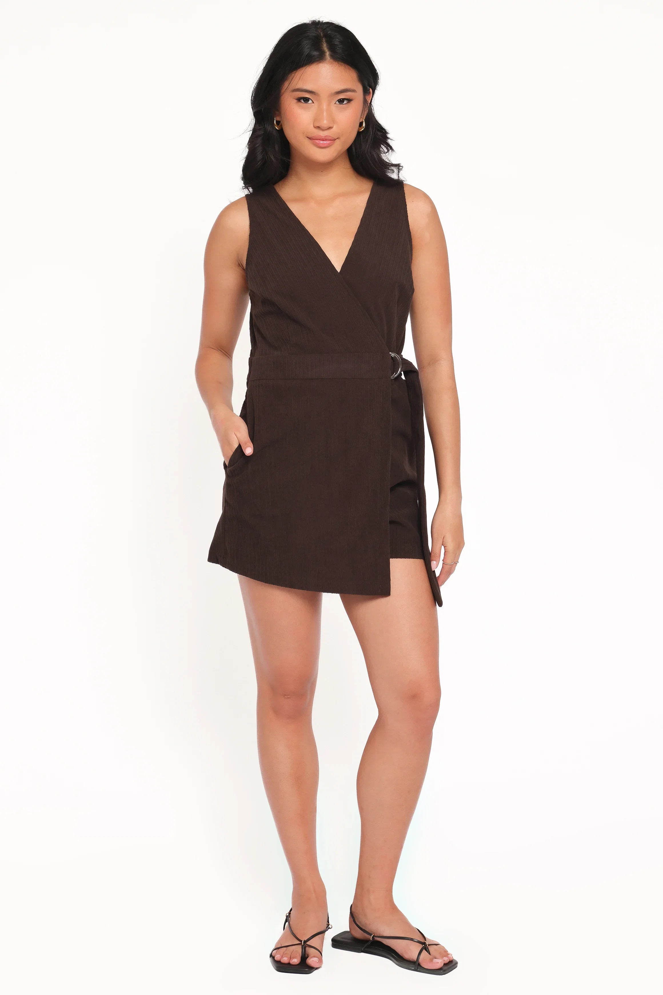 Vesper Corduroy Romper Chocolate