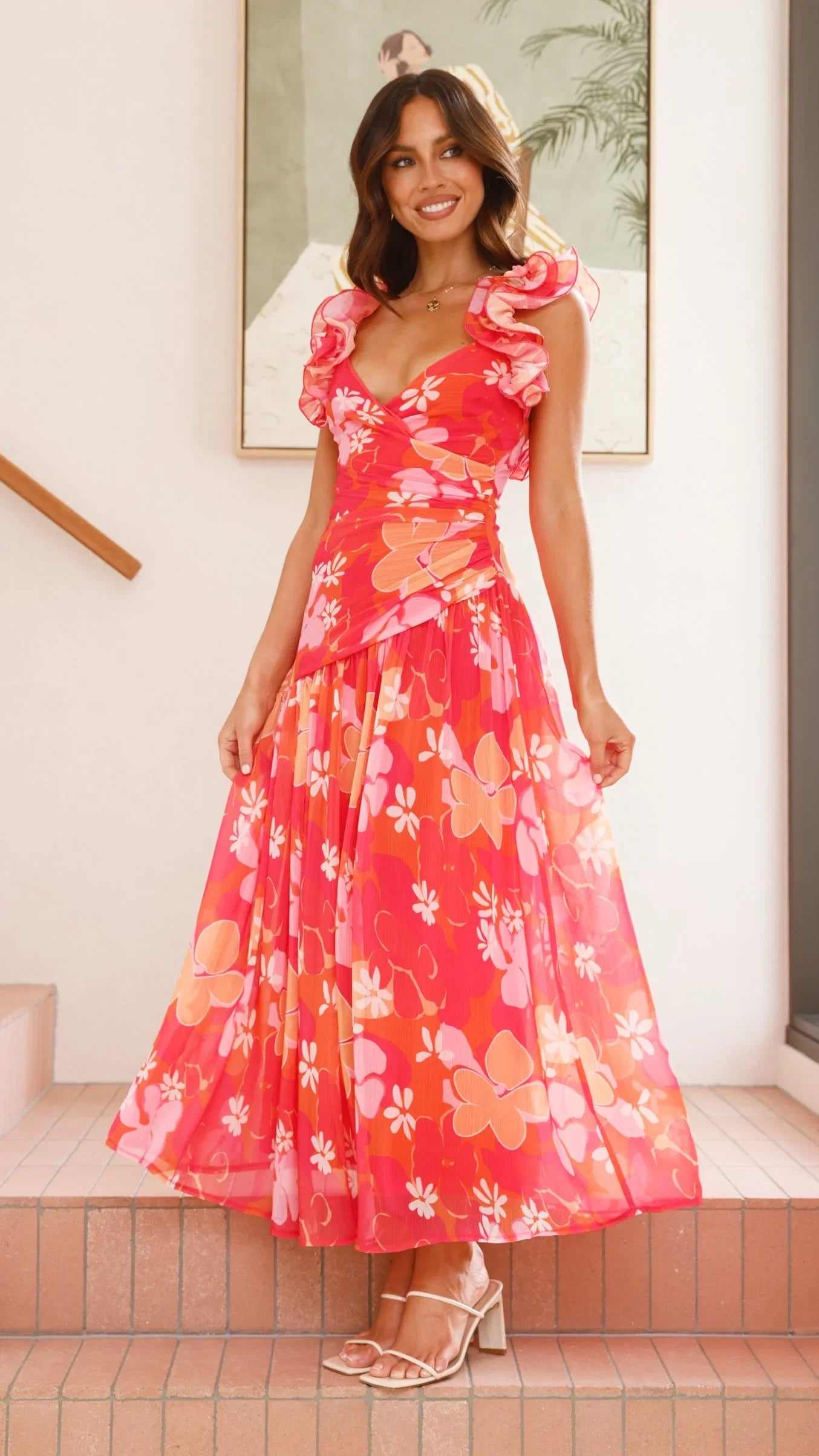 Alma Maxi Dress Blood Orange